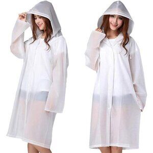 Reusable Rain Ponchos for Adults 2 Pack Waterproof Hooded Raincoat Women Men